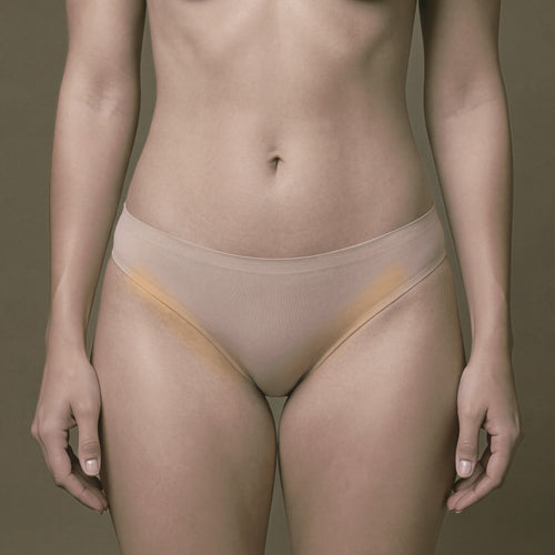 Bikini line treatment area highlighted for laser hair removal at Bare Beauty Collective in Suffern, NY