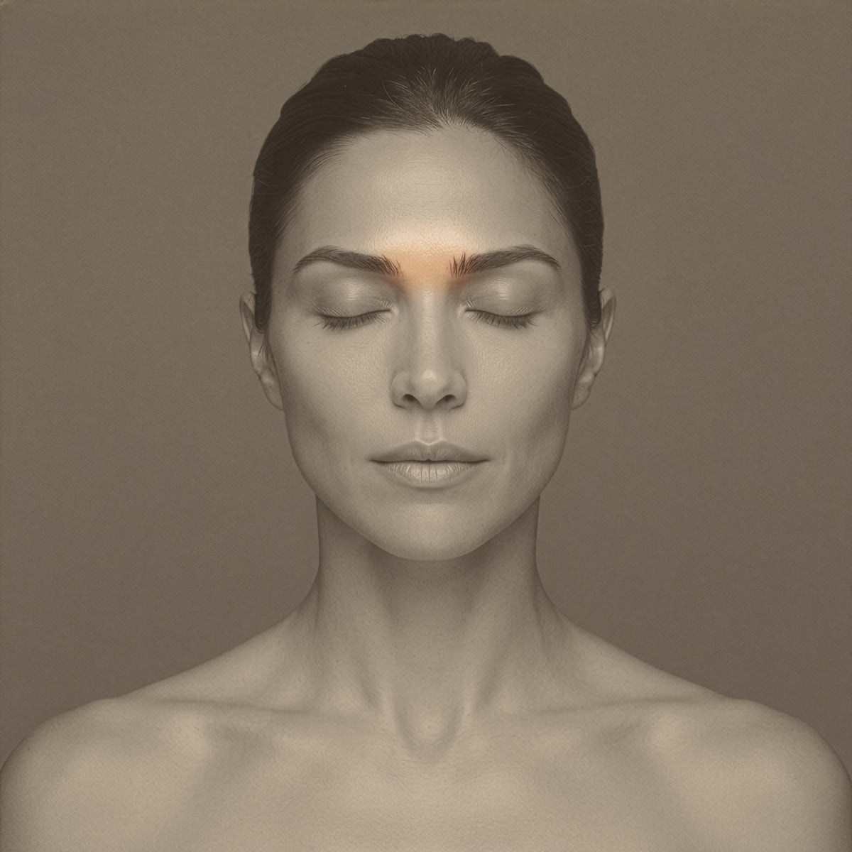 Eyebrow center treatment area highlighted for laser hair removal at Bare Beauty Collective in Suffern, NY